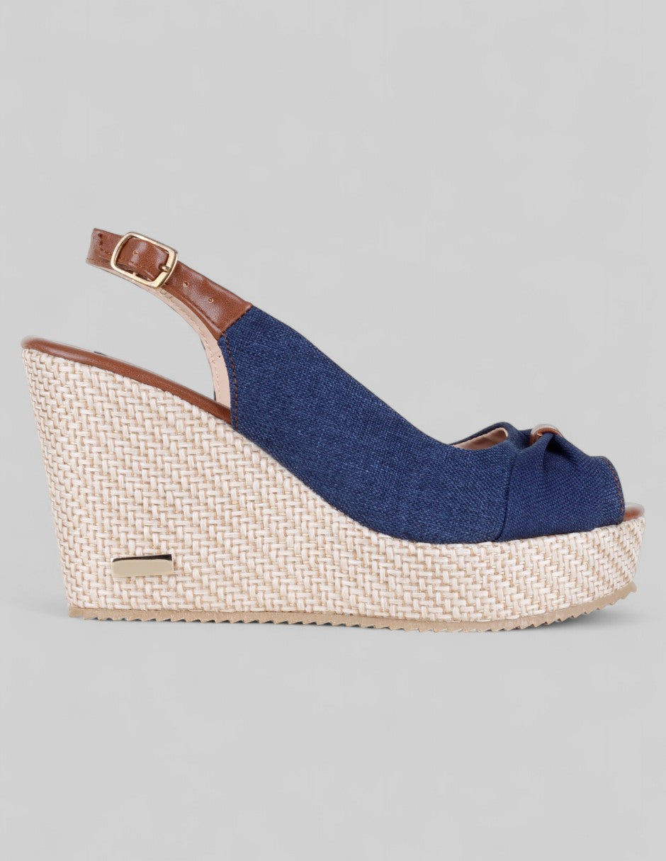 Sandalias con plataforma Naia en Textil – Azul