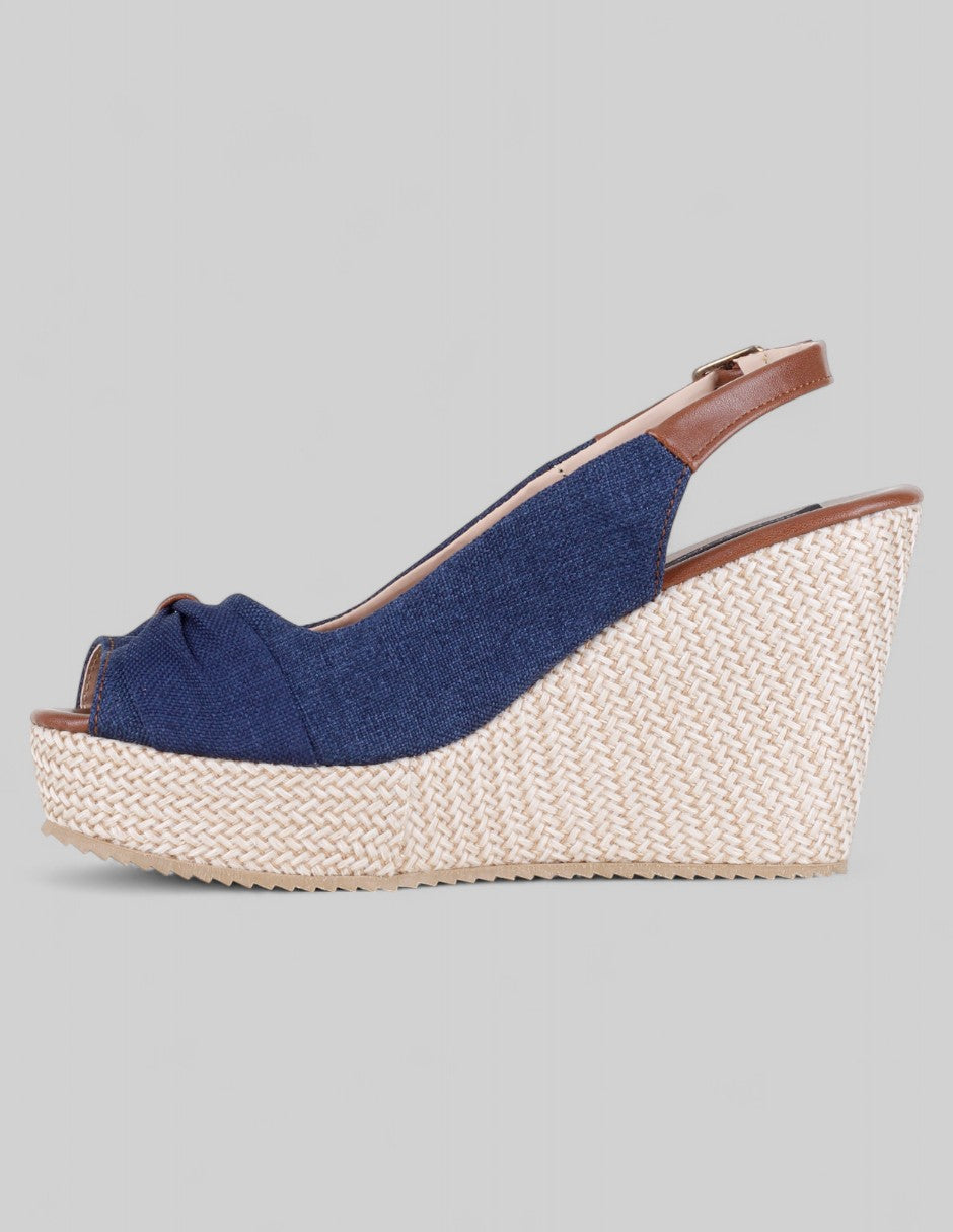Sandalias con plataforma Naia en Textil – Azul