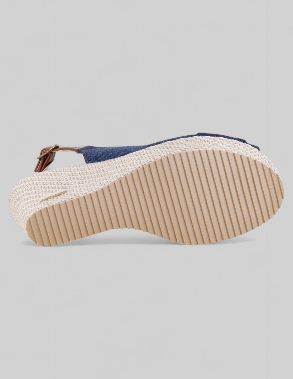 Sandalias con plataforma Naia en Textil – Azul