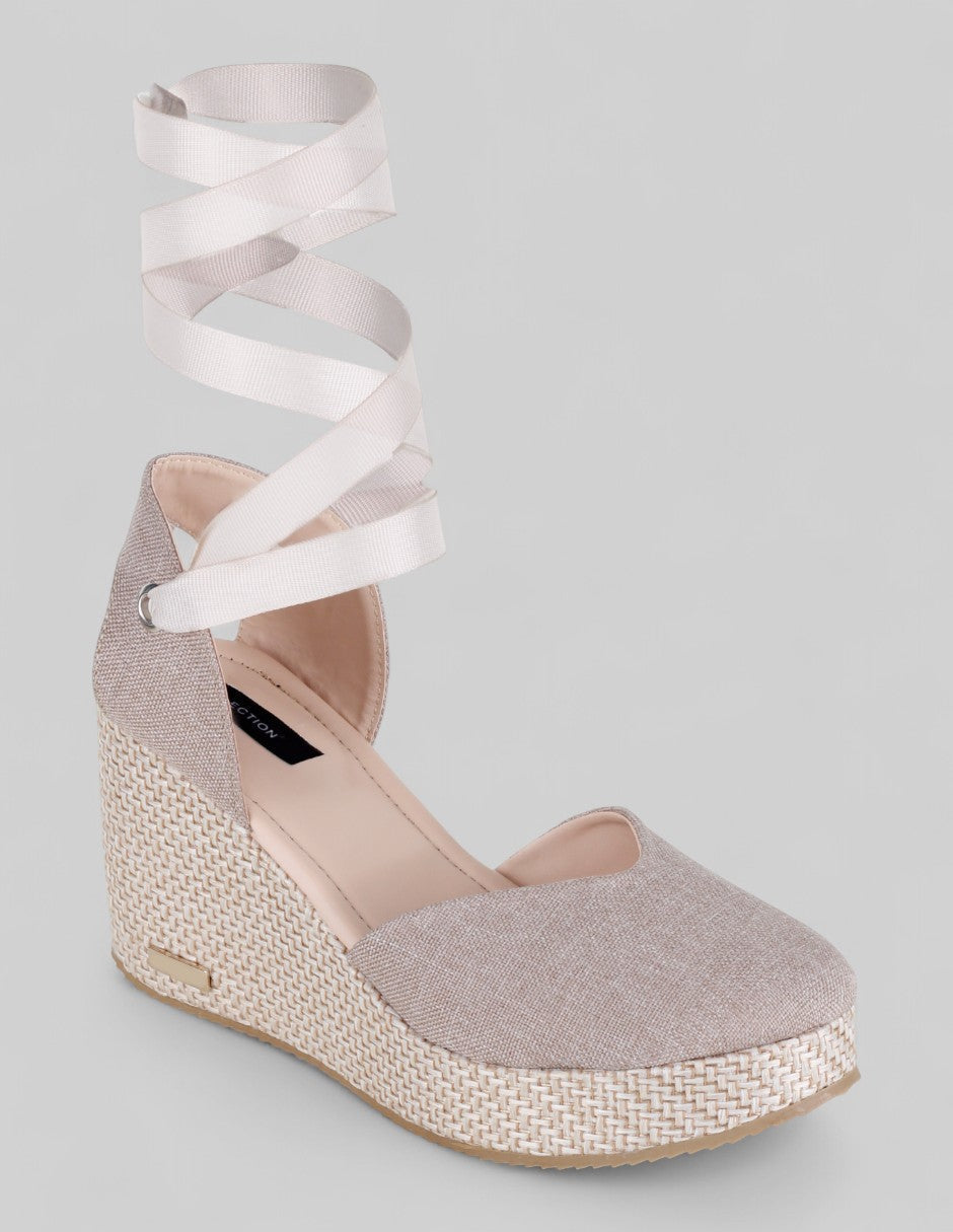 Tacón puente Naia en Textil – Beige