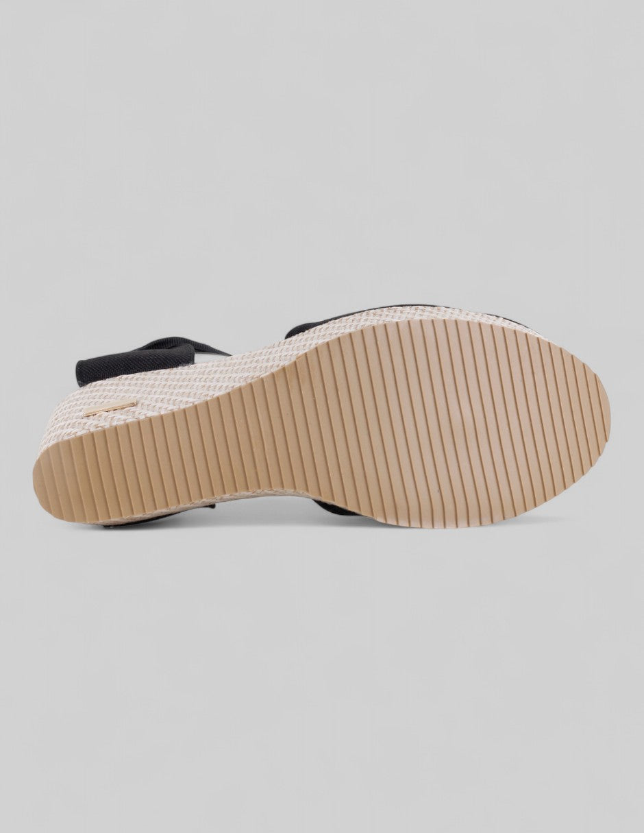 Tacón puente Naia en Textil – Negro