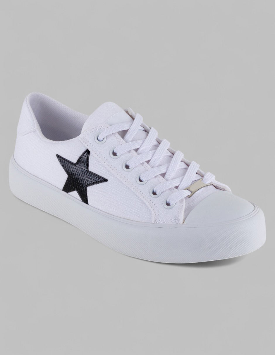 Tenis con cordones Exterior Textil Color Blanco Para Mujer De RBCOLLECTION