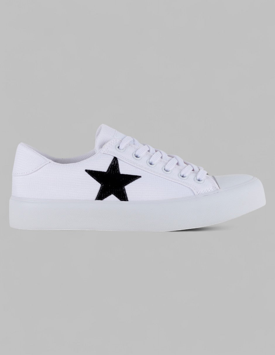 Tenis con cordones Star en Textil – Blanco