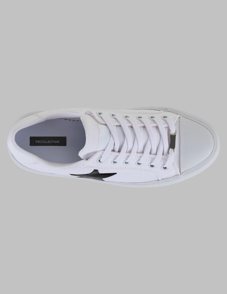 Tenis con cordones Star en Textil – Blanco