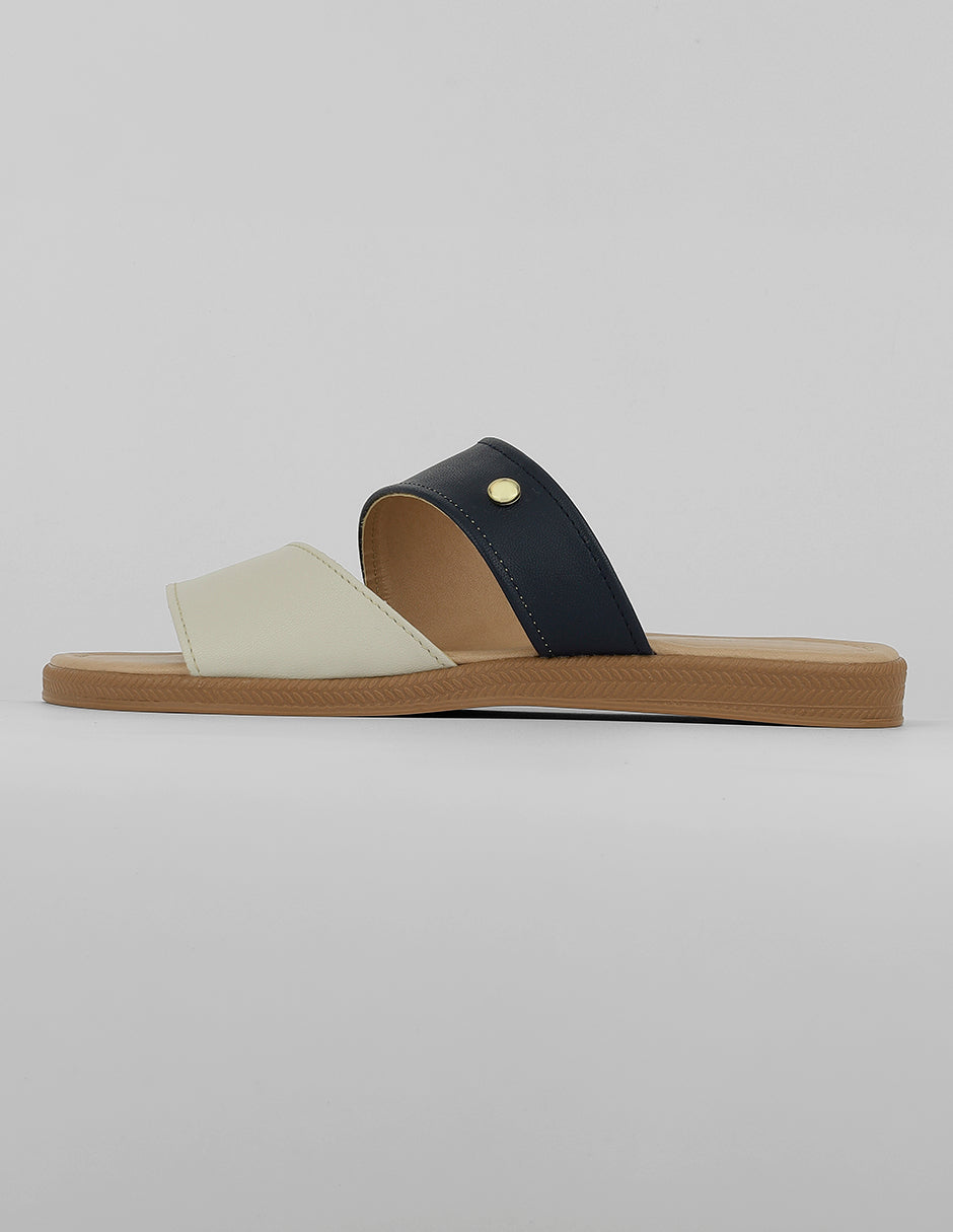 Sandalias de piso Exterior Piel vegana Color Beige Para Mujer De RBBASICS