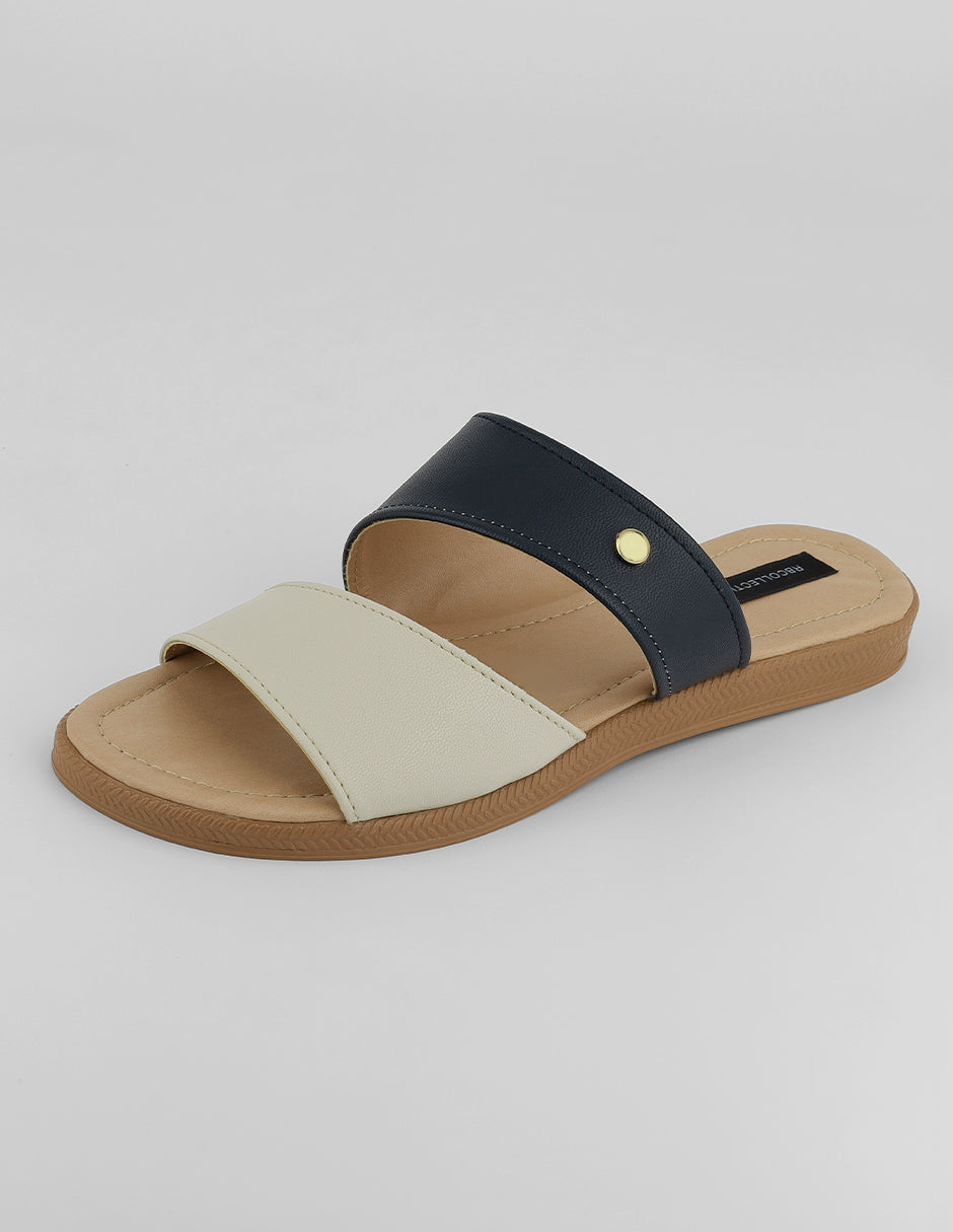Sandalias de piso Alnia en Piel vegana – Beige