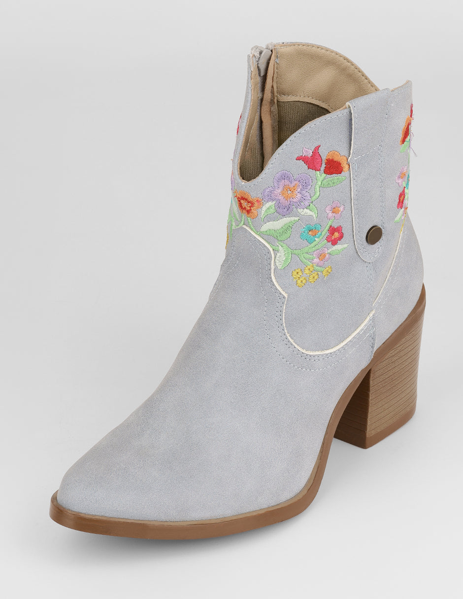 Botas tipo western West en Piel vegana – Azul