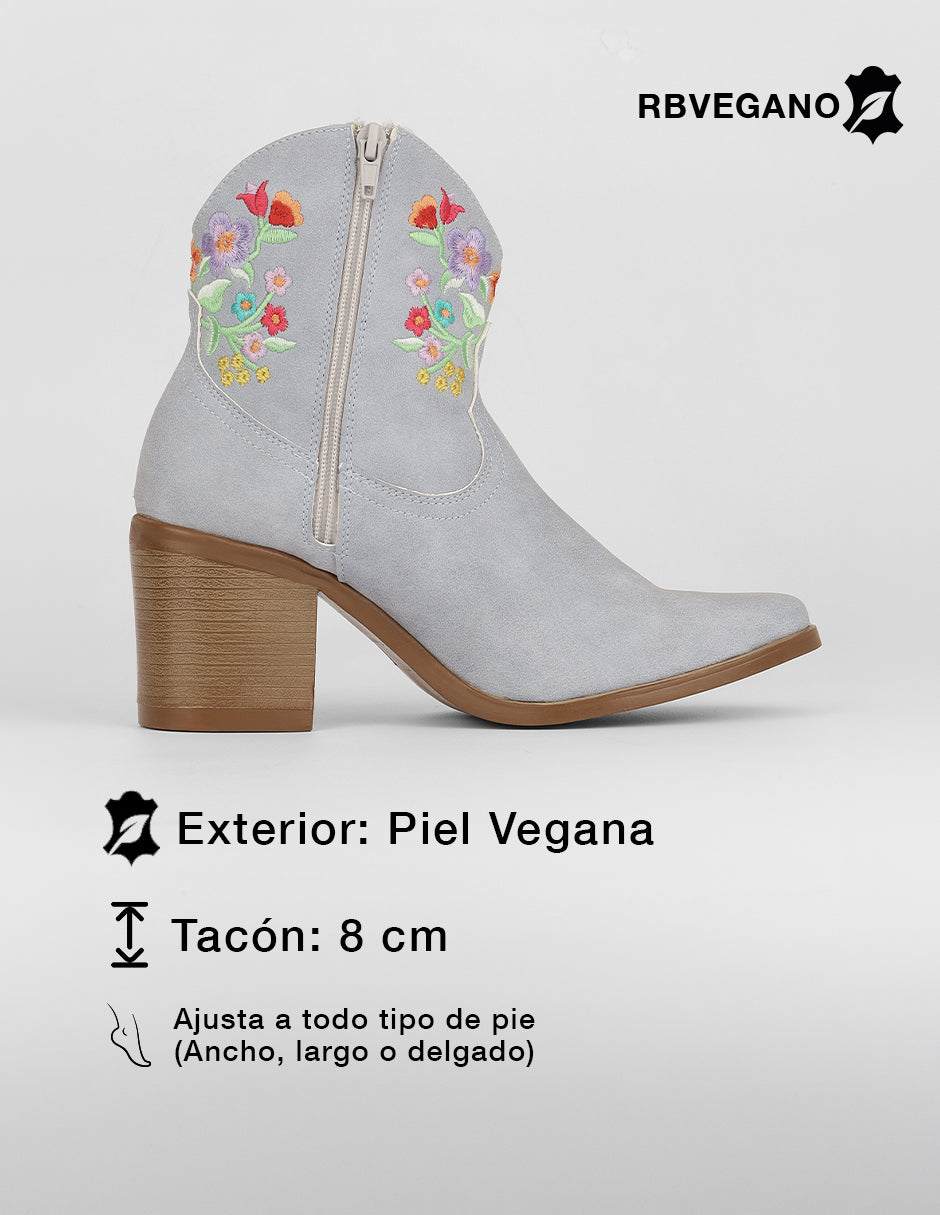 Botas tipo western West en Piel vegana – Azul