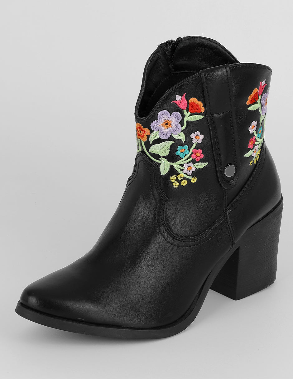 Botas tipo western West en Piel vegana – Negro