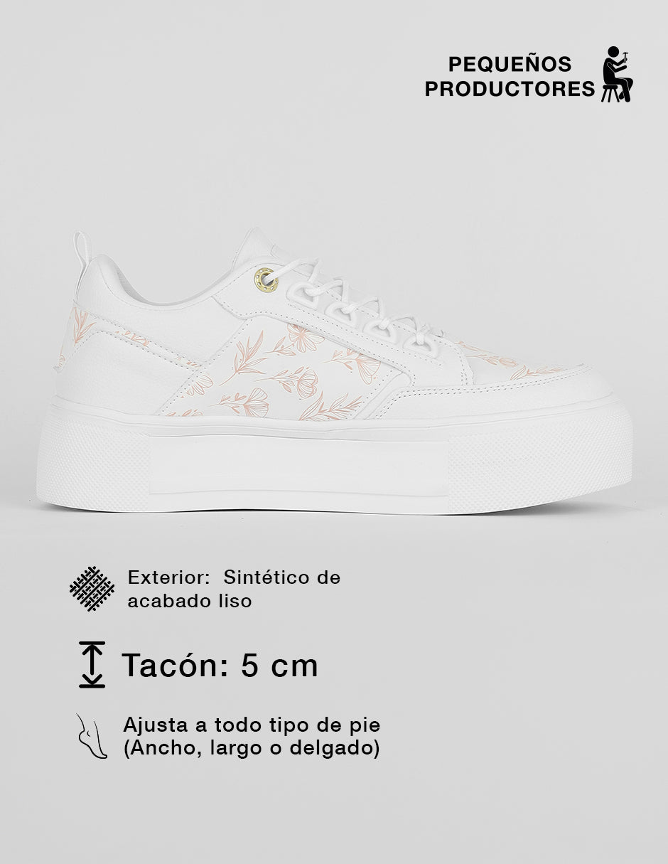 Tenis con cordones  Urban  en Sintético – Blanco
