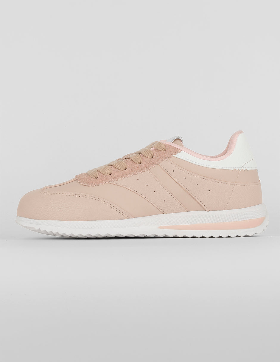 Tenis con cordones Exterior Piel vegana Color Rosa Para Mujer De RBCOLLECTION