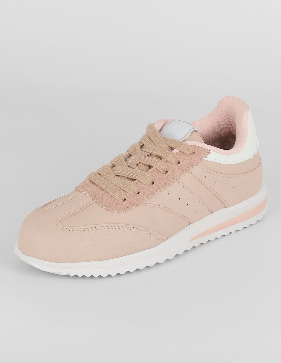 Tenis con cordones  Vegano en Piel vegana – Rosa