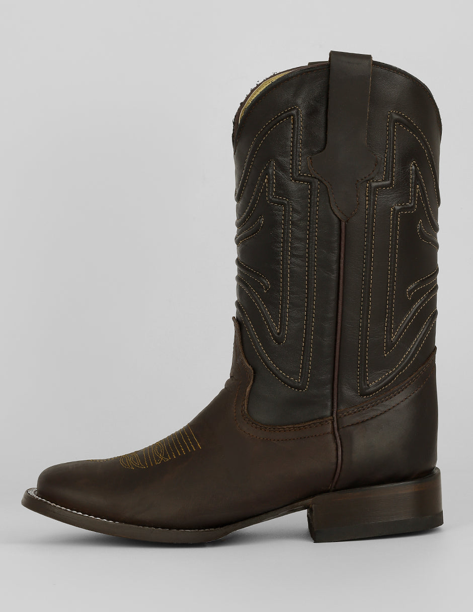 Botas western Exterior Piel Color Café Para Hombre De RBCOLLECTION
