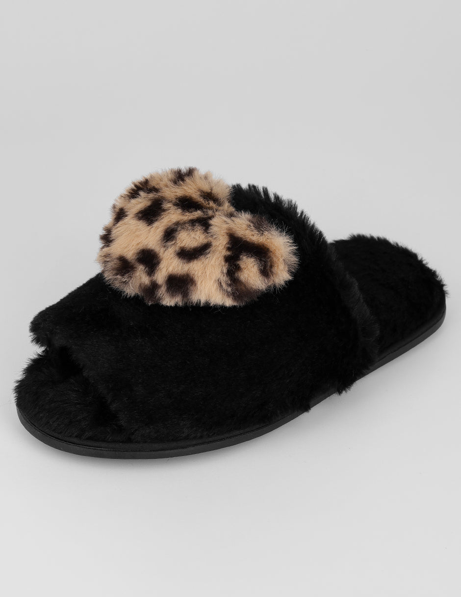 Pantuflas Cozy en Textil – Negro