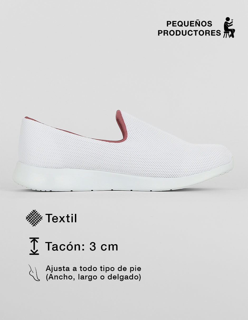 Zapatos de confort  Comfy en Textil – Blanco