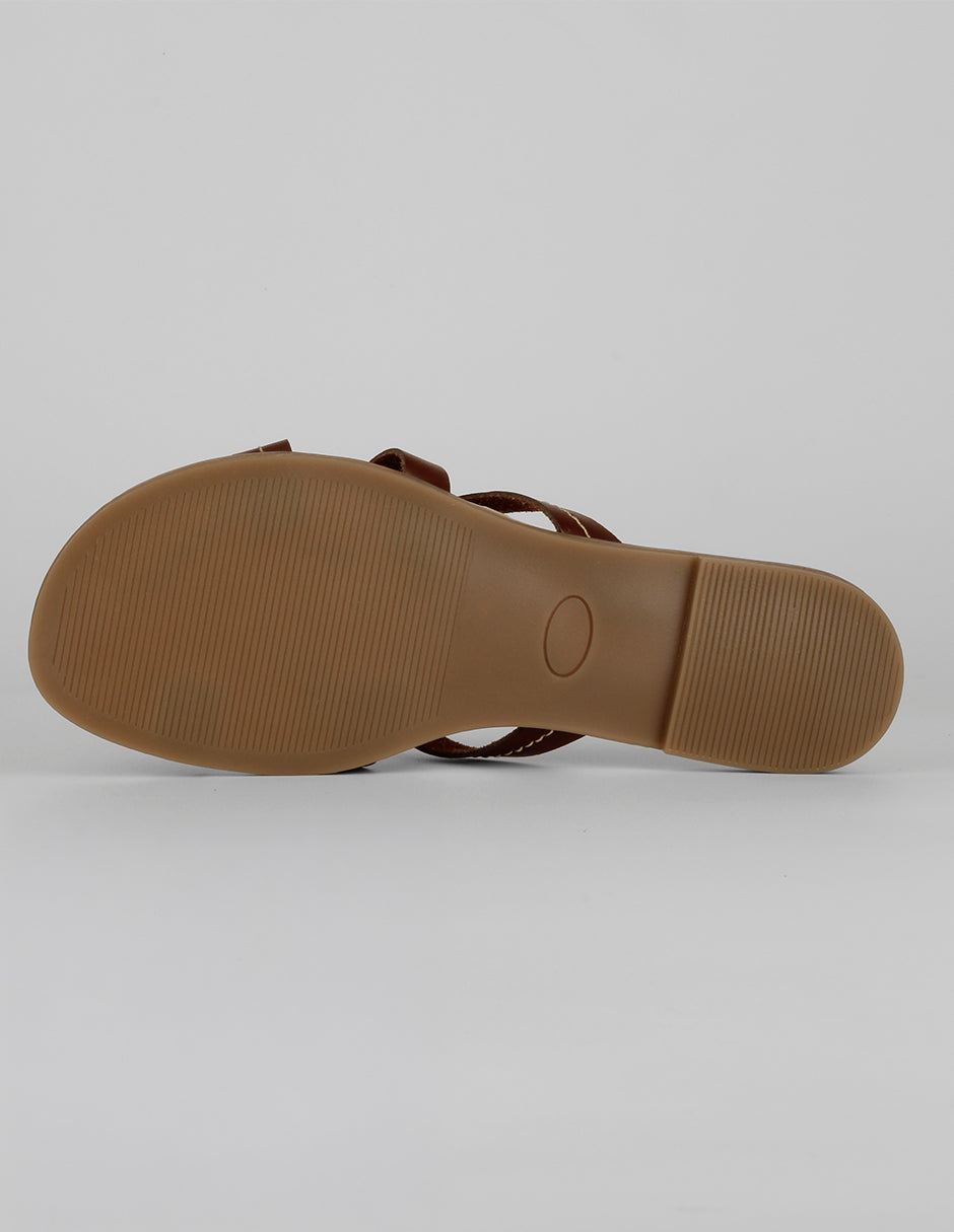 Sandalias de piso Soft en Piel vegana – Café