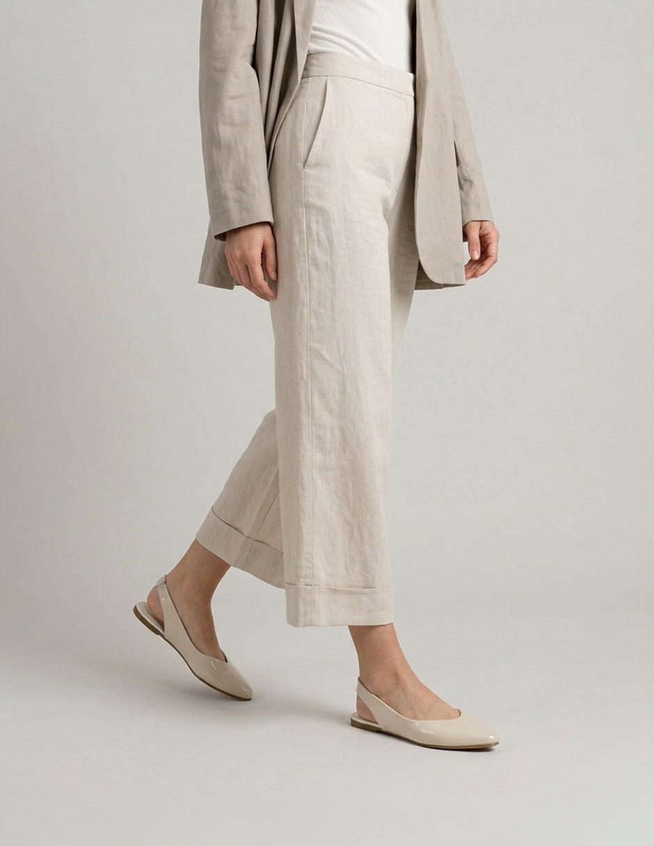 Flats puntales Onne en Charol – Beige