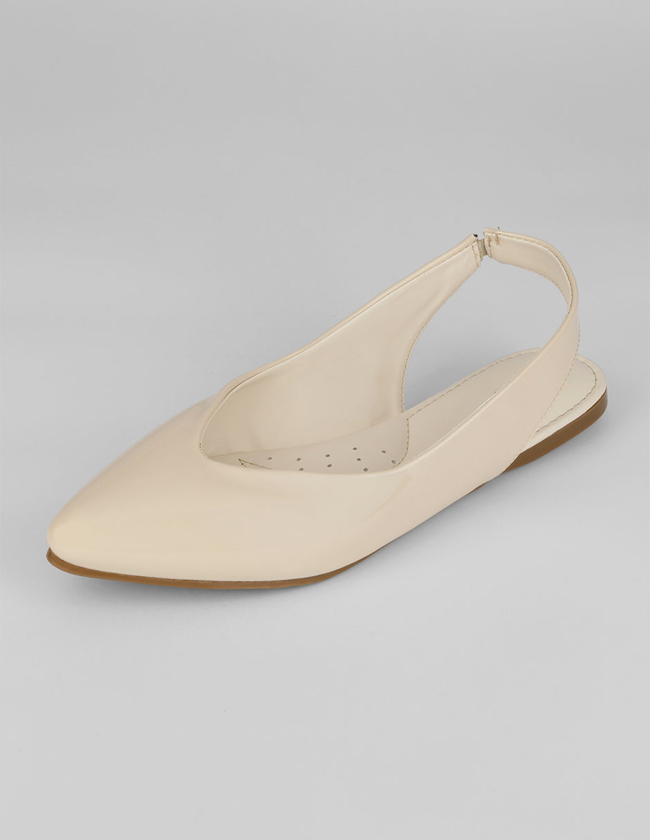 Flats puntales Onne en Charol – Beige