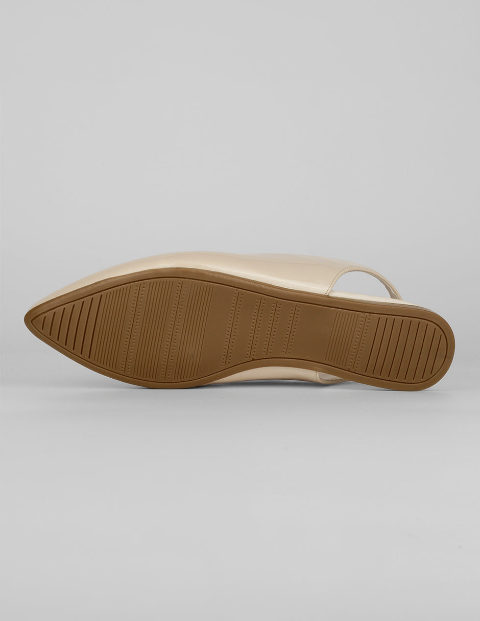Flats puntales Onne en Charol – Beige