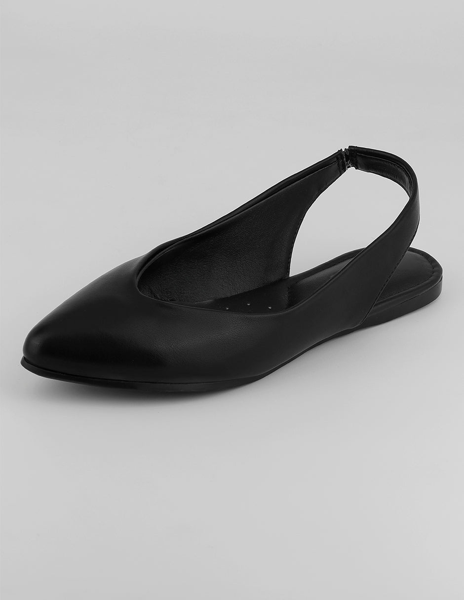 Flats puntales Onne en Piel vegana – Negro