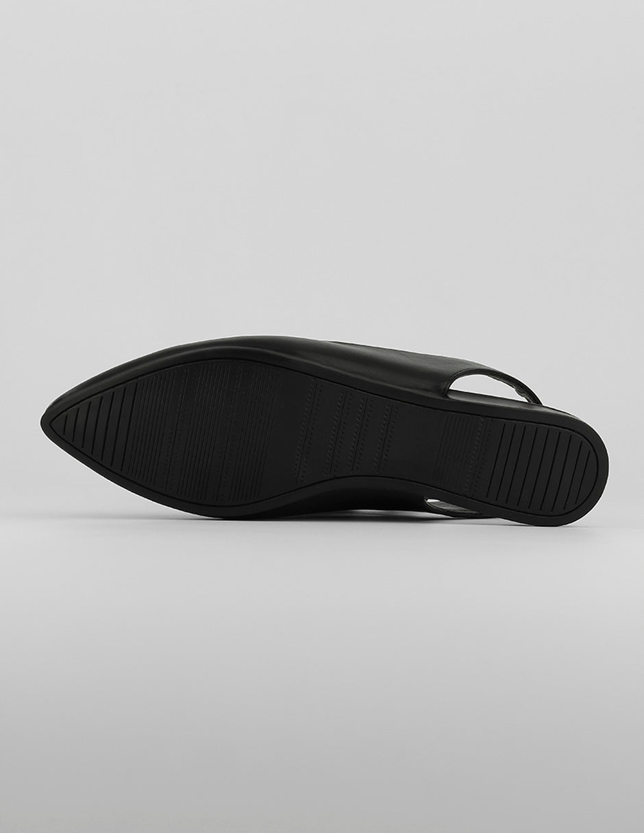 Flats puntales Onne en Piel vegana – Negro