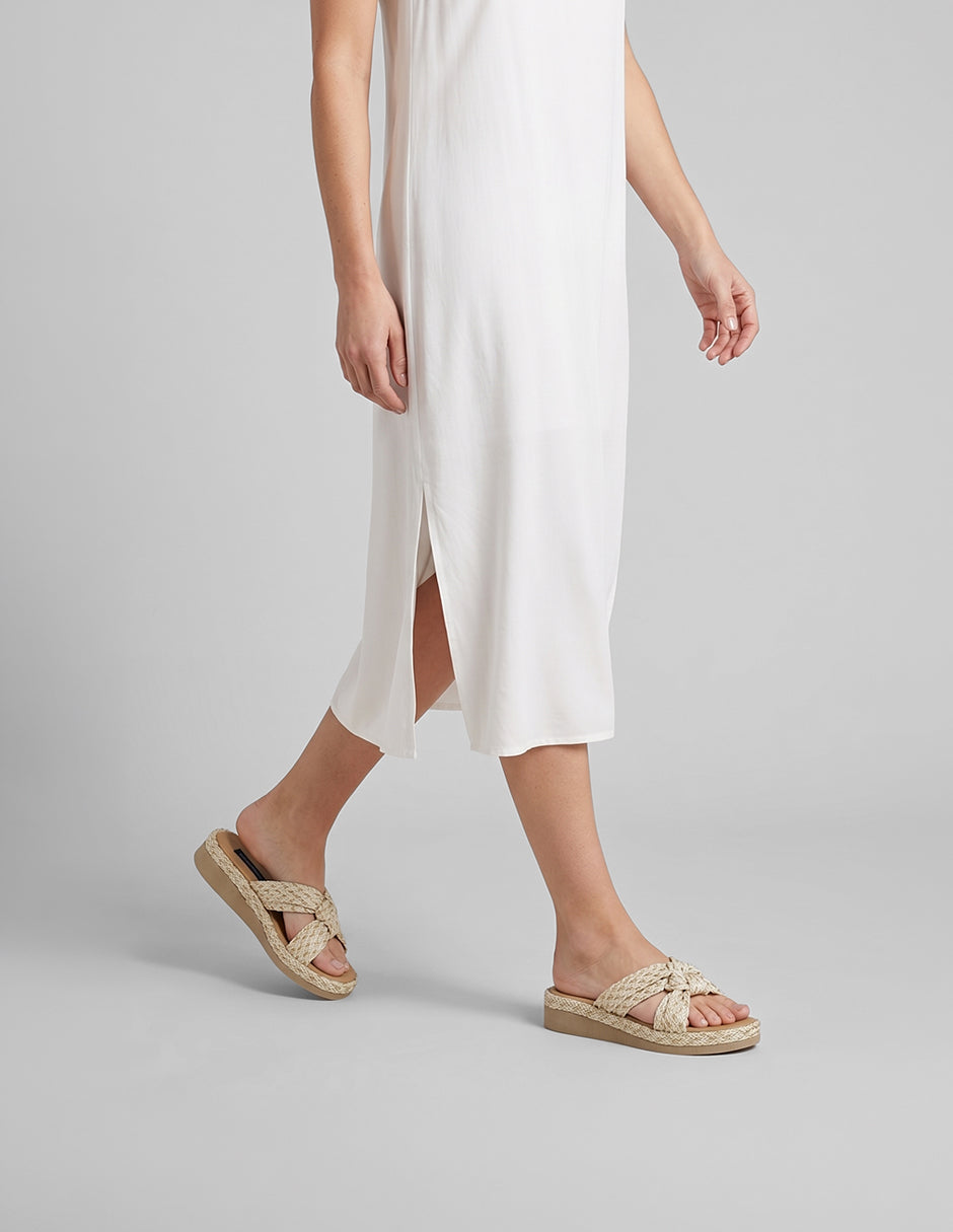 Sandalias con plataforma Sirelle en Textil – Latte