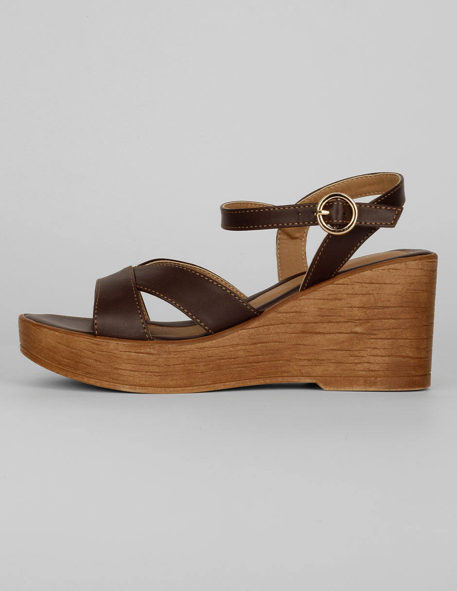 Sandalias con plataforma Exterior Sintético Color Café Para Mujer De RBCOLLECTION