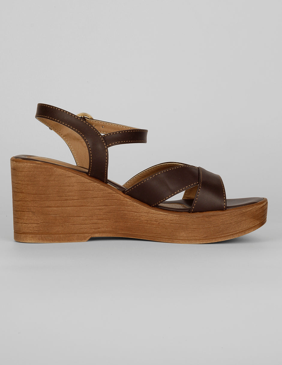 Sandalias con plataforma Naia en Sintético – Café