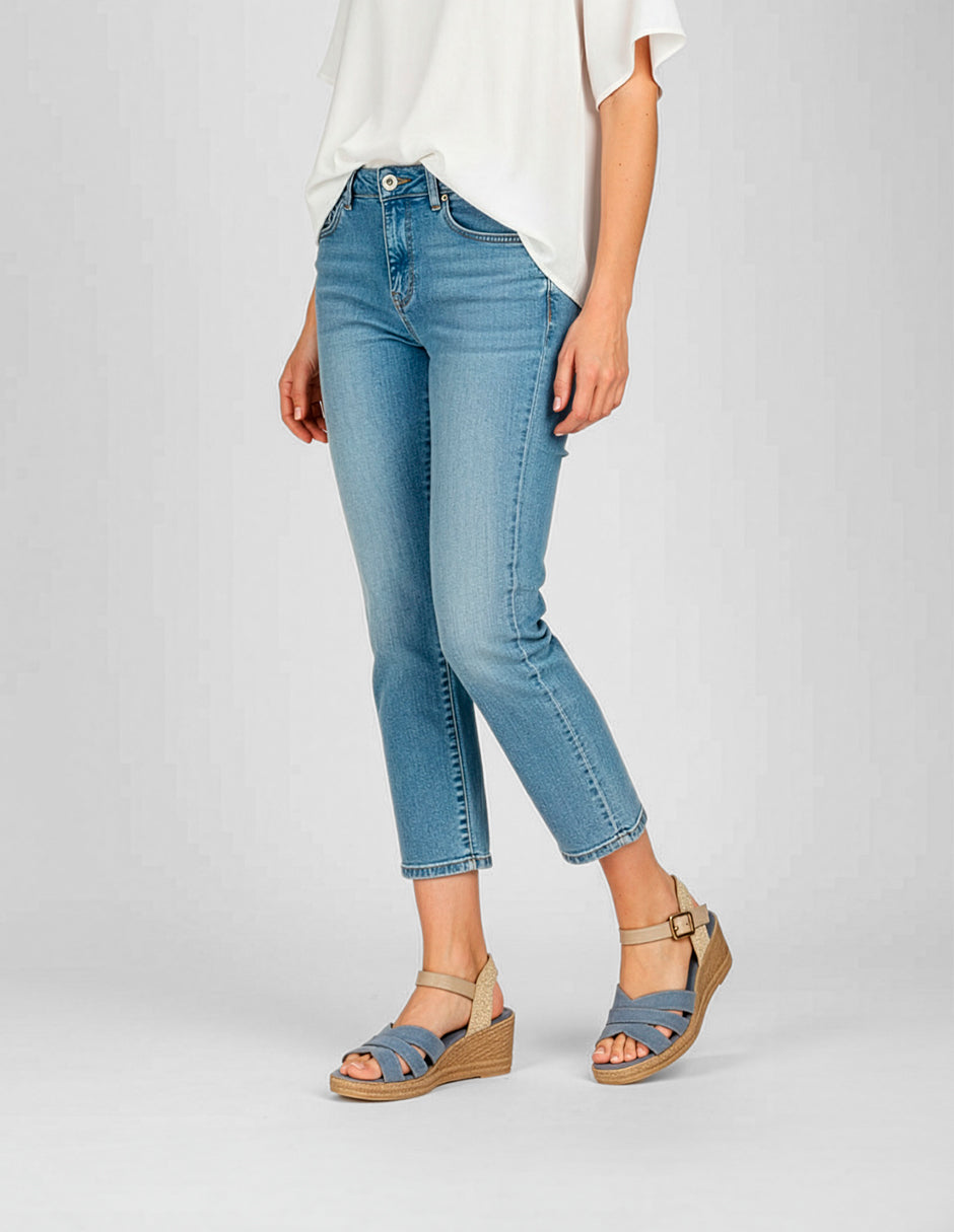 Sandalias con plataforma Naia en Textil – Azul