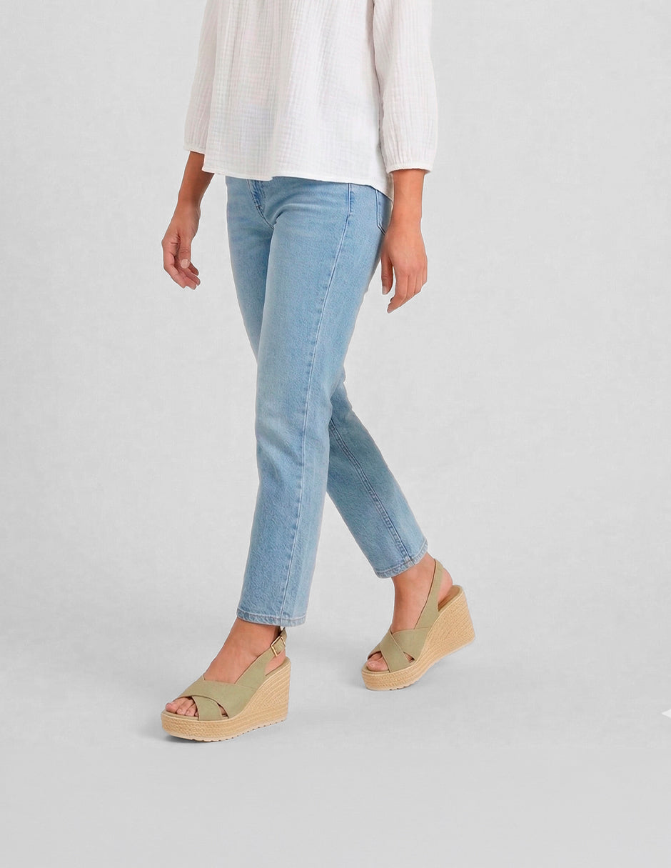 Sandalias con plataforma Naia en Textil – Verde