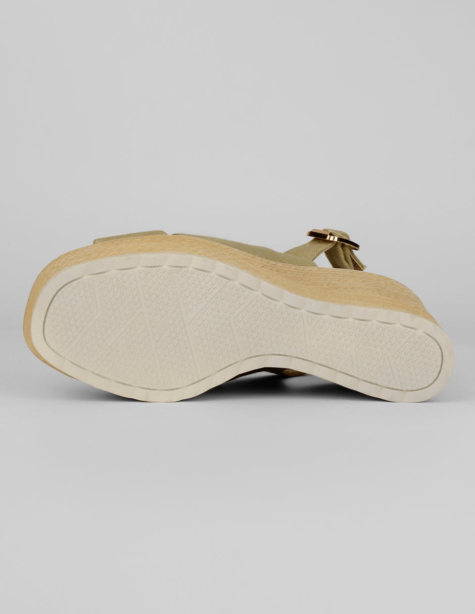 Sandalias con plataforma Naia en Textil – Verde