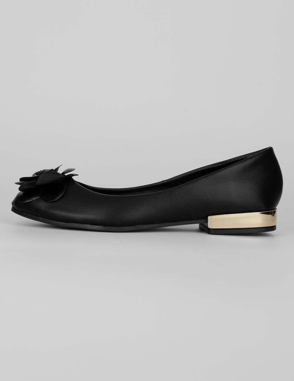 Flats puntales Exterior Piel vegana Color Negro Para Mujer De RBBASICS