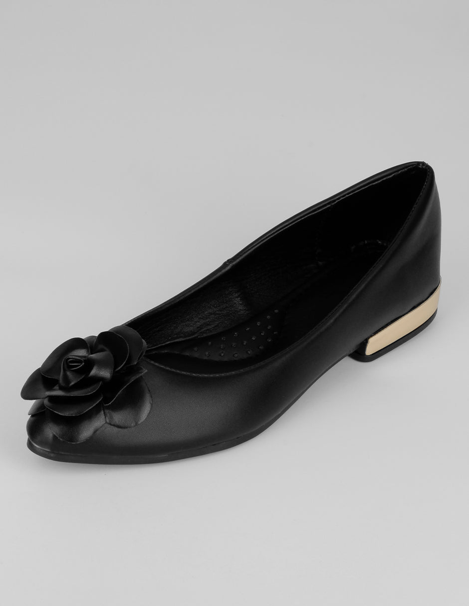 Flats puntales Onne en Piel vegana – Negro