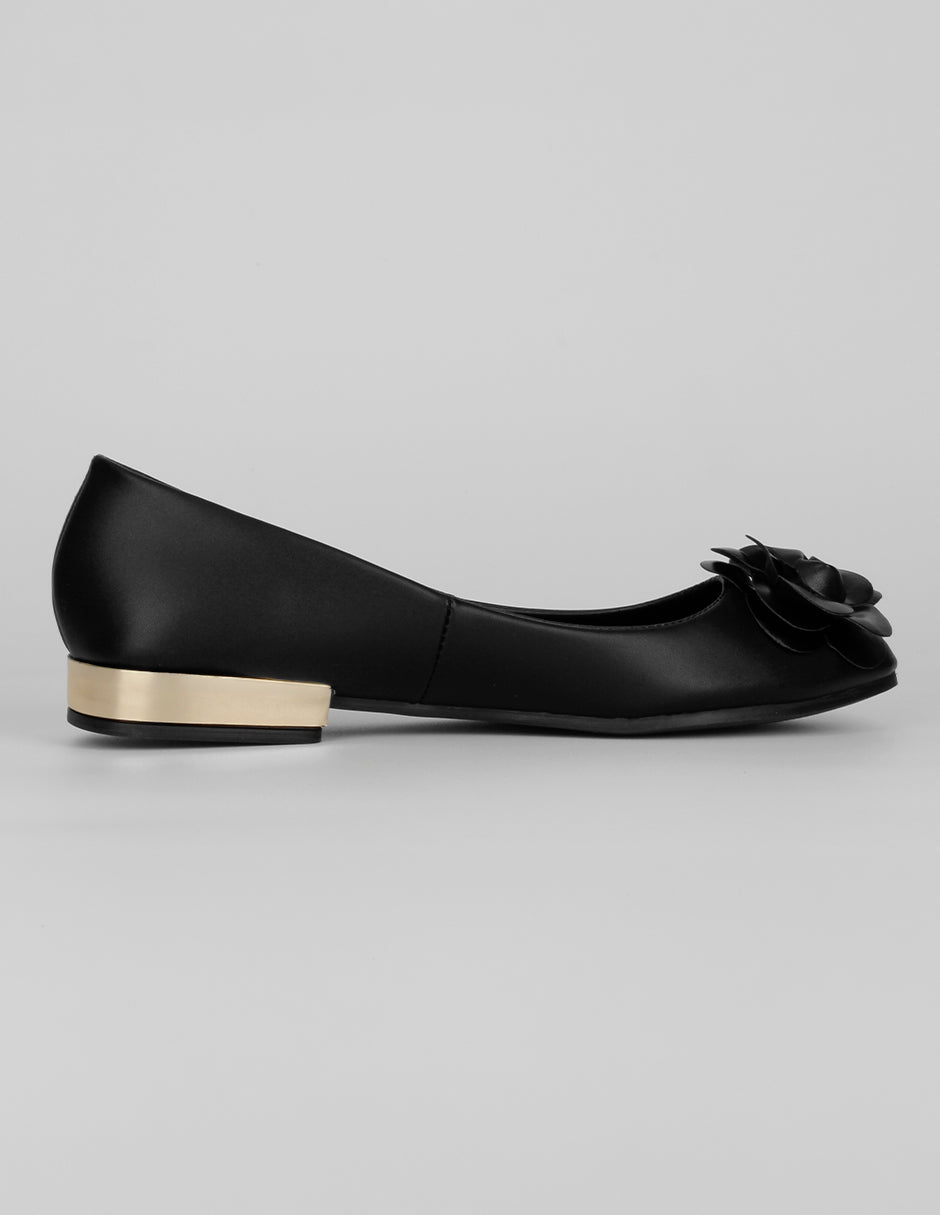 Flats puntales Onne en Piel vegana – Negro