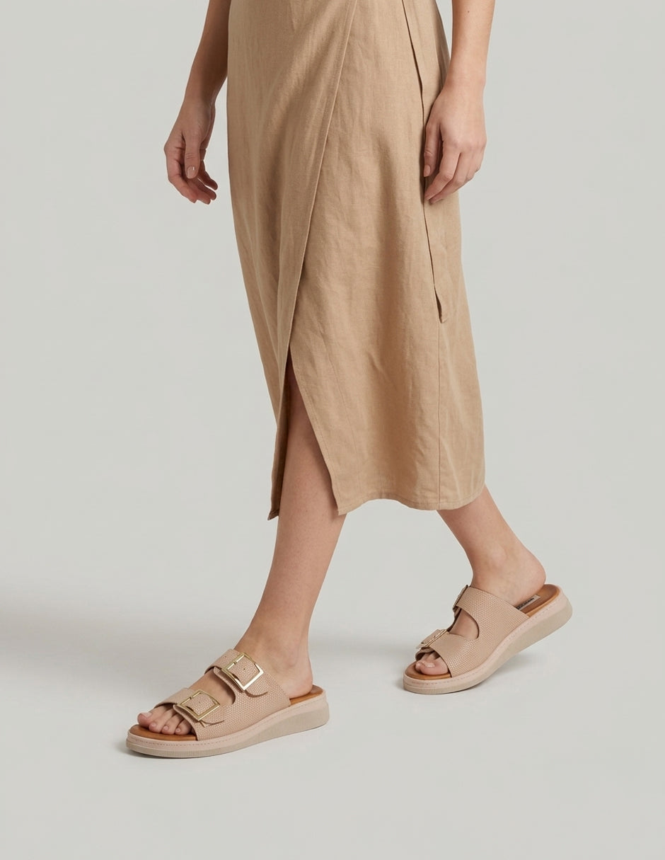Sandalias con plataforma Yuri en Piel vegana – Rosa