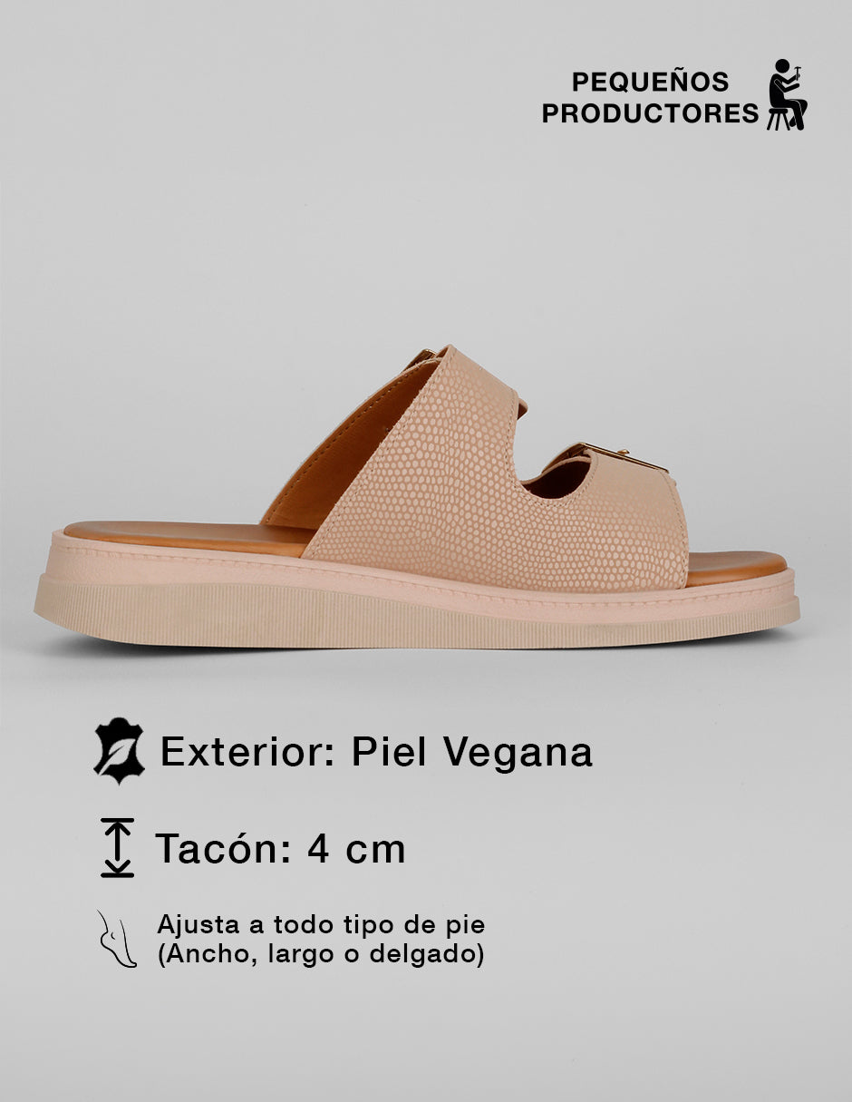 Sandalias con plataforma Yuri en Piel vegana – Rosa