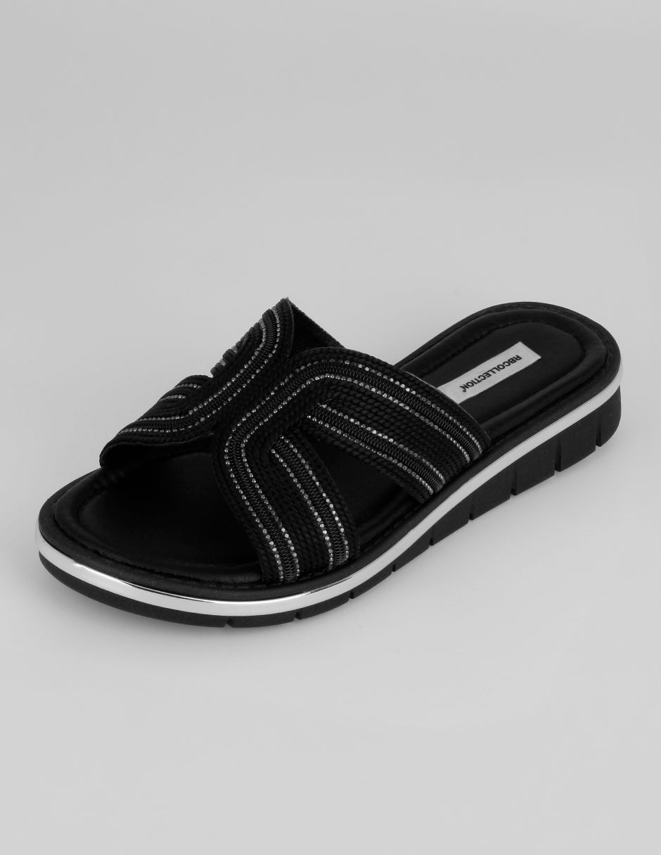 Sandalia con tacón Sirelle en Sintético – Negro