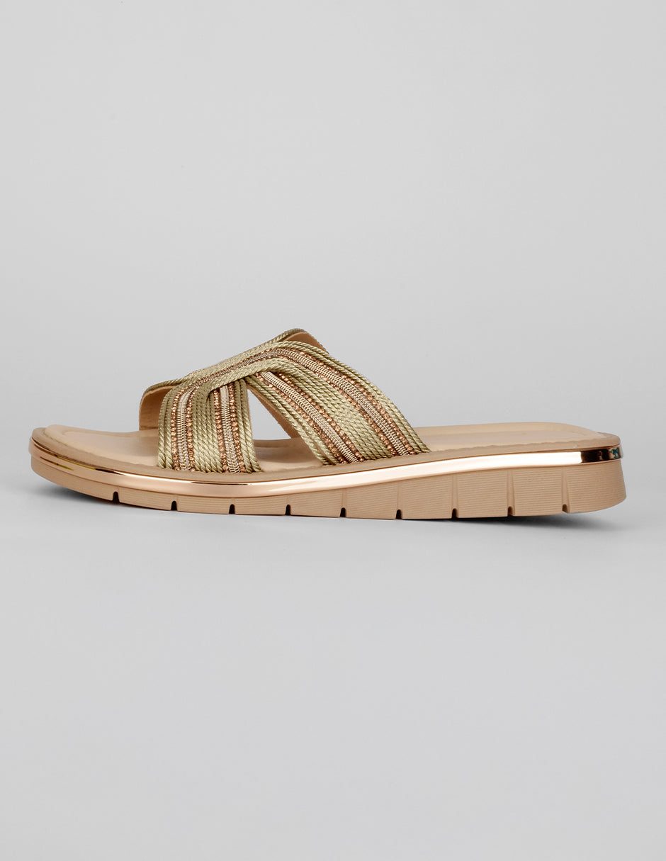 Sandalias con plataforma Exterior Sintético Color Dorado Para Mujer De RBCOLLECTION