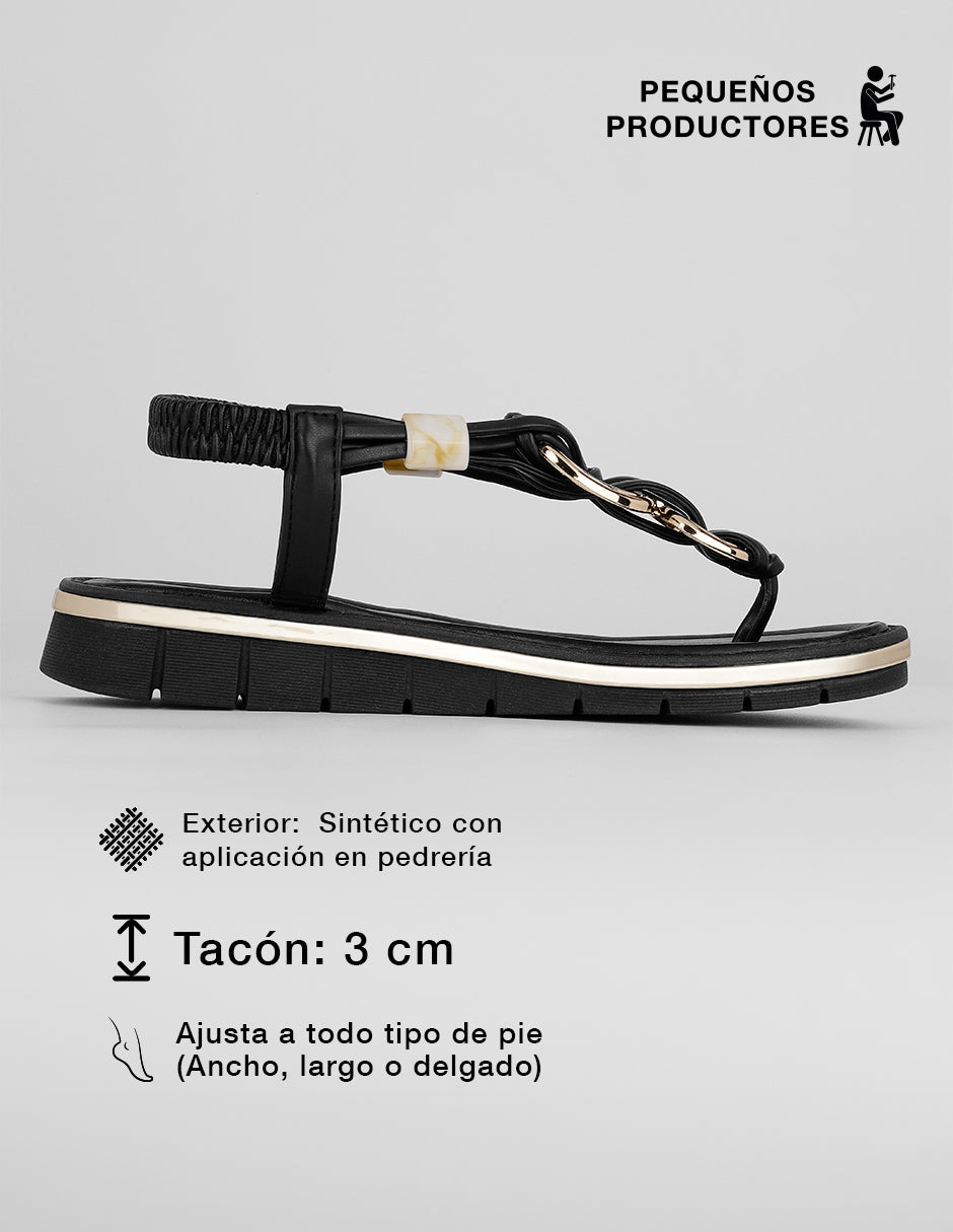 Sandalias de piso Ave en Sintético – Negro