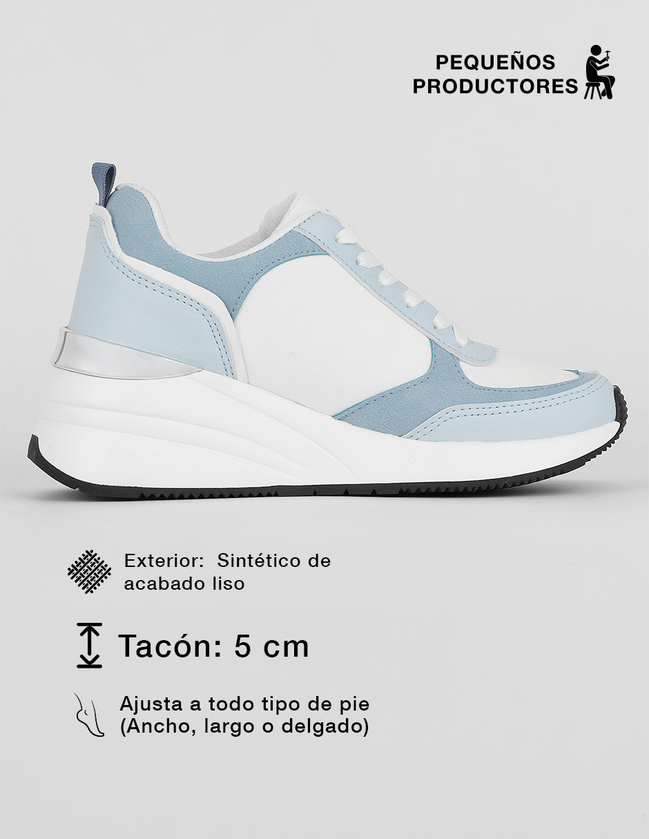 Tenis tipo deportivo  Chunk en Sintético – Azul