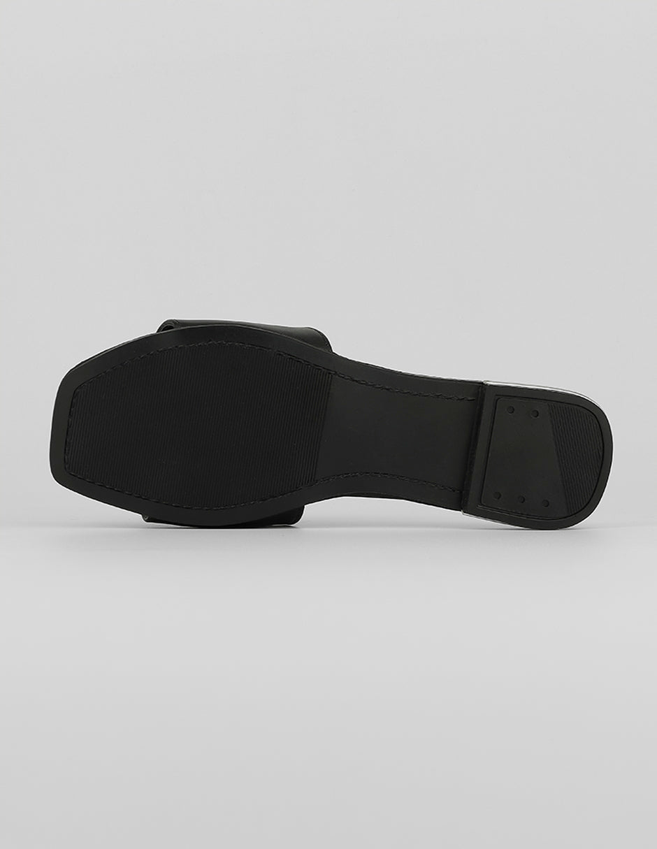 Sandalias de piso Doll en Piel vegana – Negro