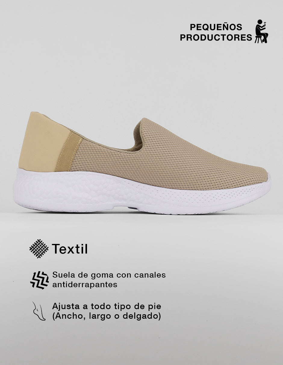 Zapatos de confort Comfy en Textil – Beige