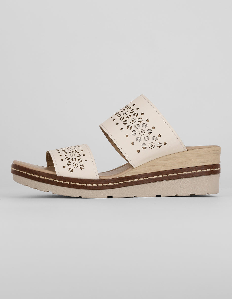 Sandalias con plataforma Exterior Sintético Color Latte Para Mujer De RBCOLLECTION