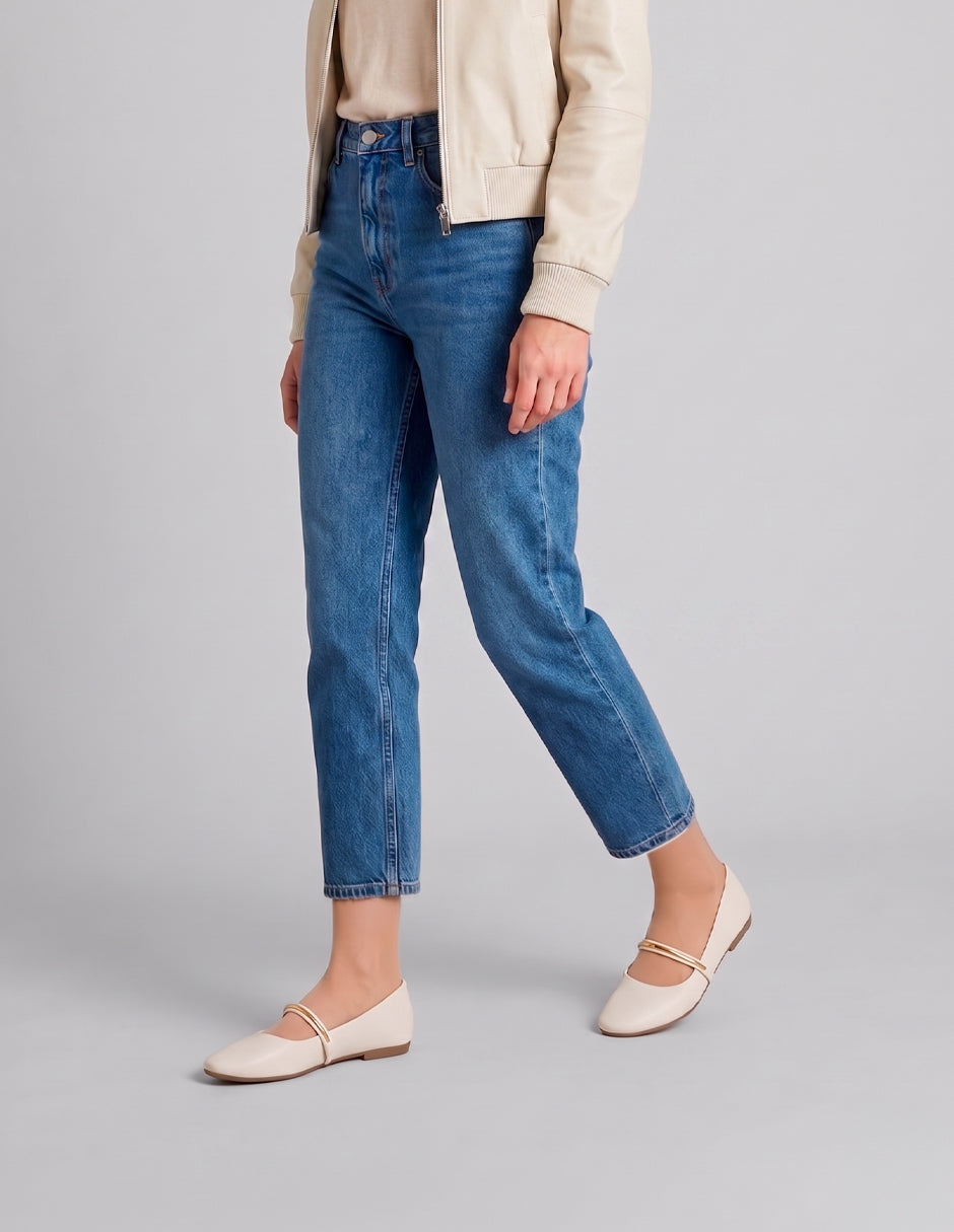 Mary jane Classy en Piel vegana – Blanco