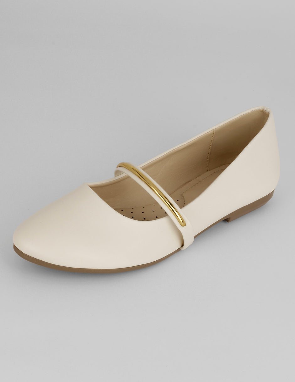 Mary jane Classy en Piel vegana – Blanco