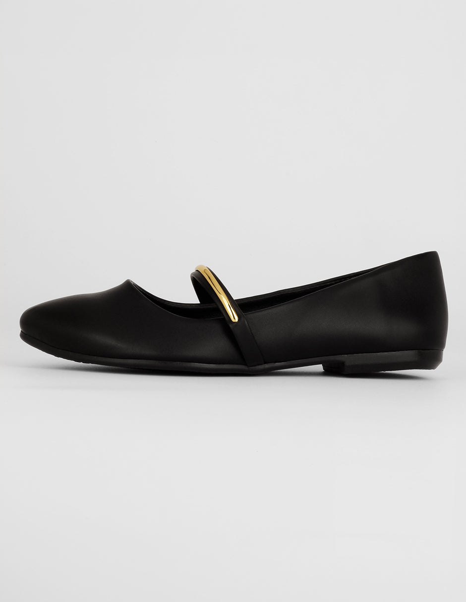 Mary jane Classy en Piel vegana – Negro