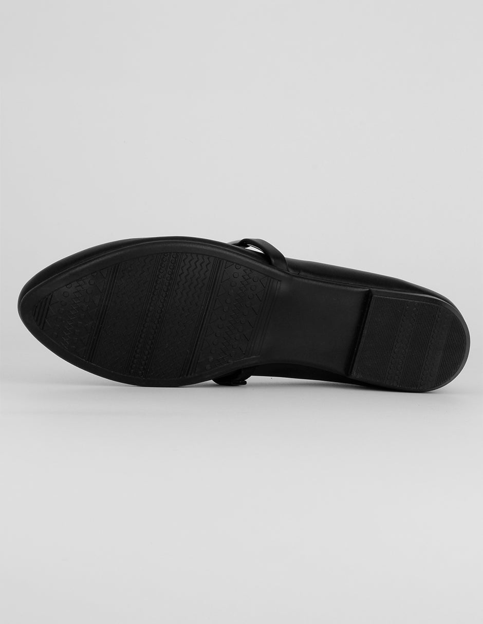 Mary jane Classy en Piel vegana – Negro