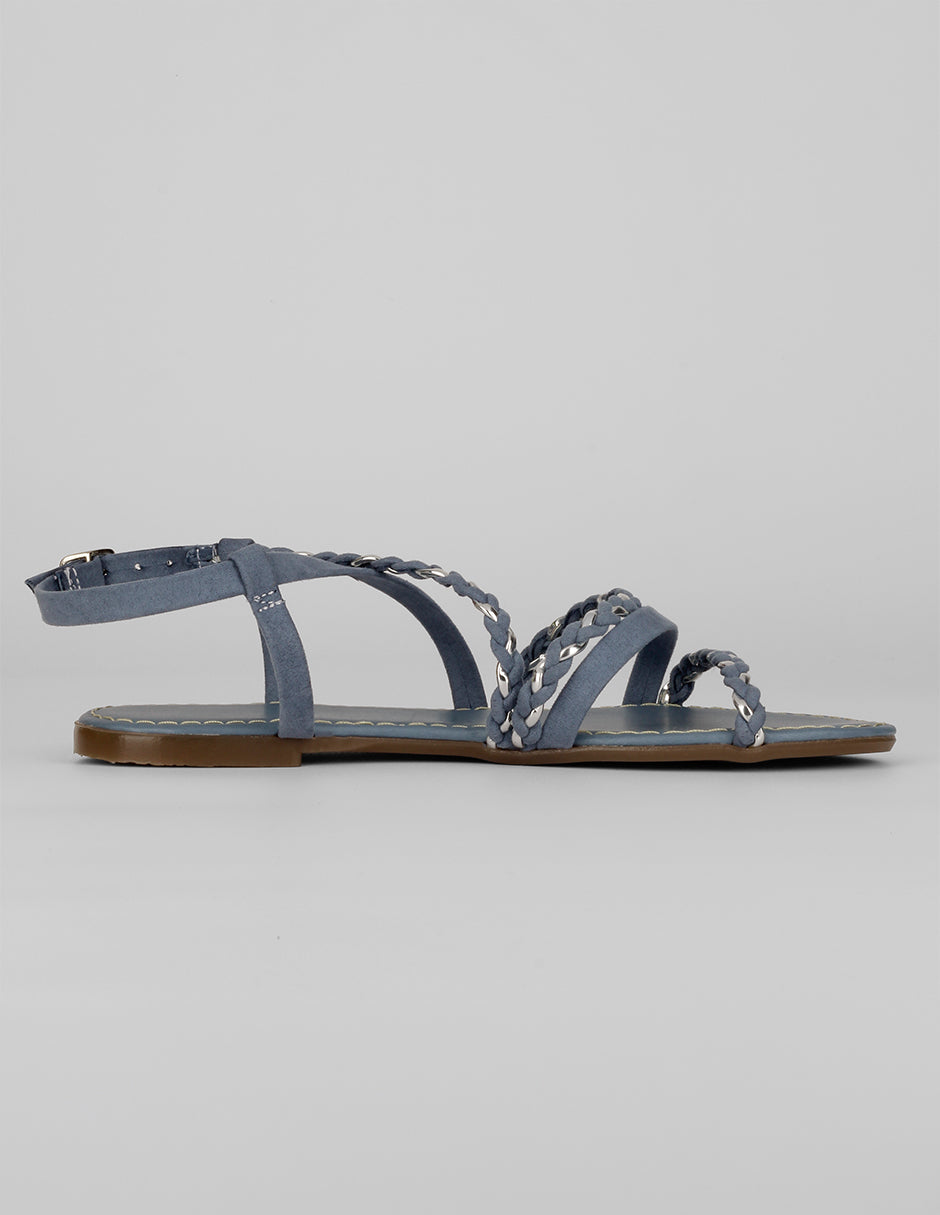 Sandalias de piso Soft en Piel vegana – Azul