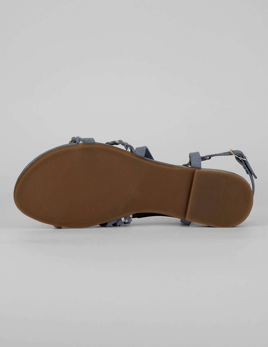 Sandalias de piso Soft en Piel vegana – Azul