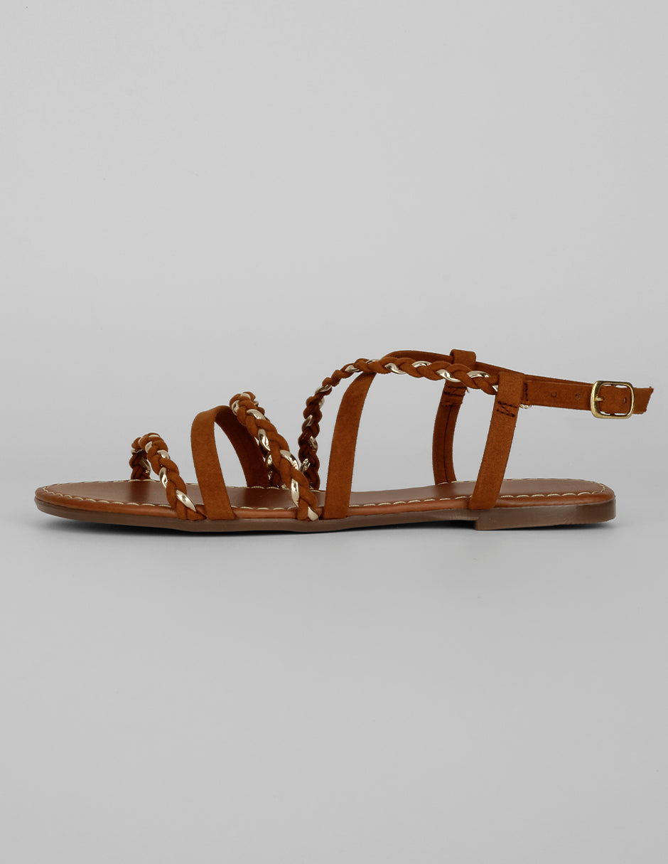 Sandalias de piso Exterior Textil Color Café Para Mujer De RBBASICS